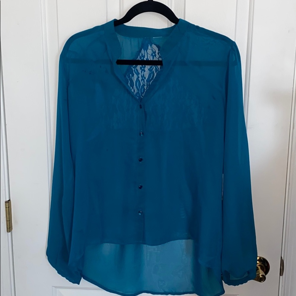 high low blouse with lace back